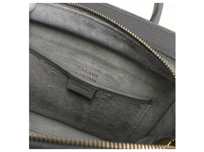 Céline Celine Graue Kalbsleder Tote Tasche Braun - Ansicht 4