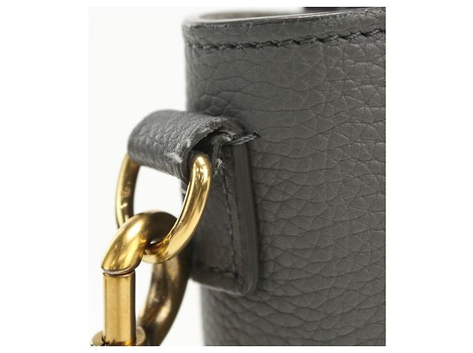 Céline Celine Graue Kalbsleder Tote Tasche Braun - Ansicht 6