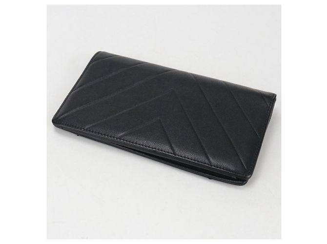 Schwarze bi-fold lange Brieftasche von Chanel - Ansicht 2