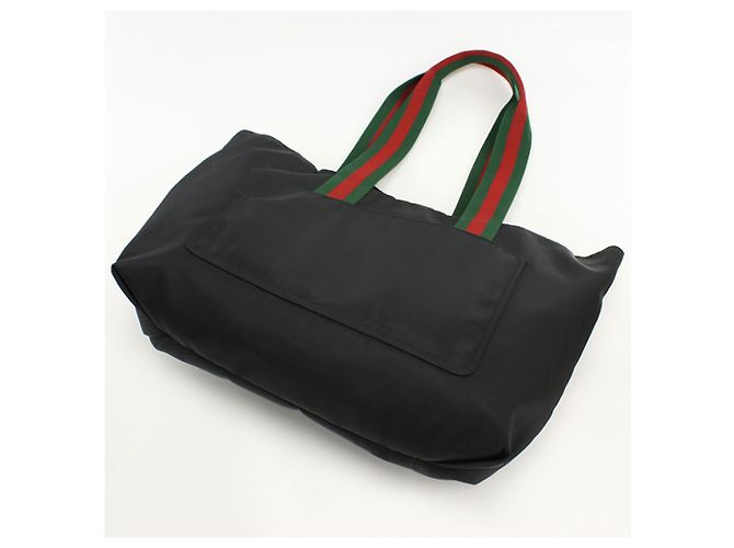 Borsa tote in nylon nero Gucci - vista 2