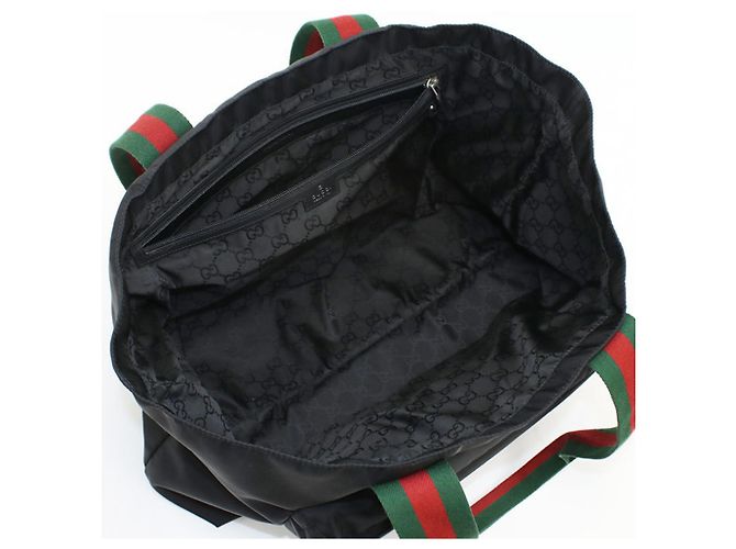 Borsa tote in nylon nero Gucci - vista 3