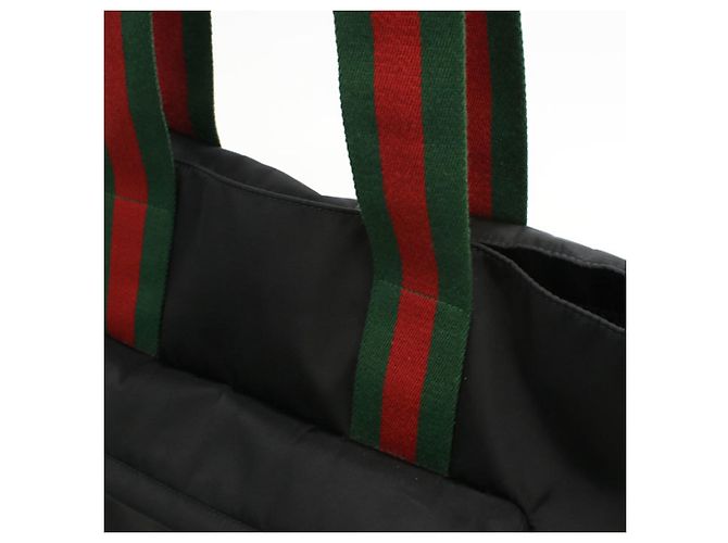 Borsa tote in nylon nero Gucci - vista 7