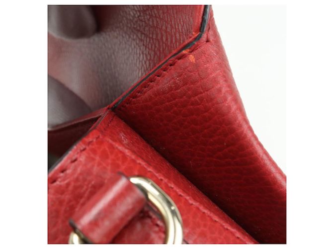 Borsa a tracolla in pelle rossa Gucci Rosso - vista 11