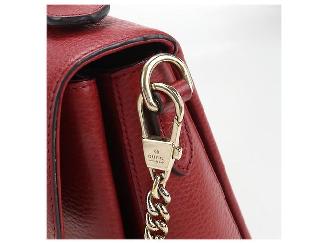 Borsa a tracolla in pelle rossa Gucci Rosso - vista 12