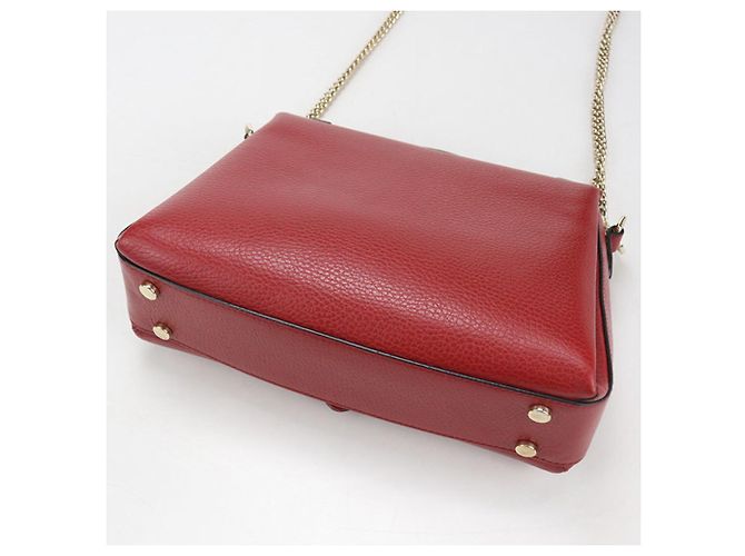 Borsa a tracolla in pelle rossa Gucci Rosso - vista 2