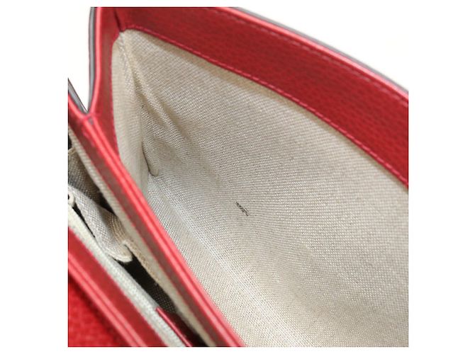 Borsa a tracolla in pelle rossa Gucci Rosso - vista 4