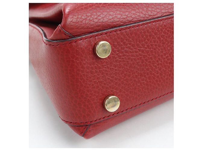 Borsa a tracolla in pelle rossa Gucci Rosso - vista 5
