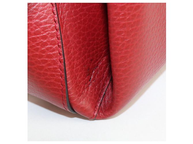 Borsa a tracolla in pelle rossa Gucci Rosso - vista 6