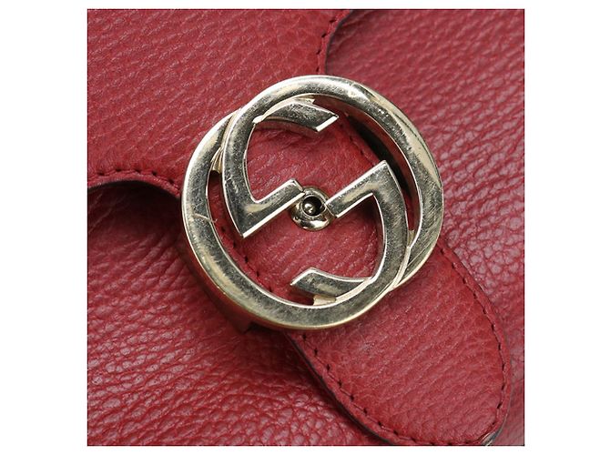 Borsa a tracolla in pelle rossa Gucci Rosso - vista 8