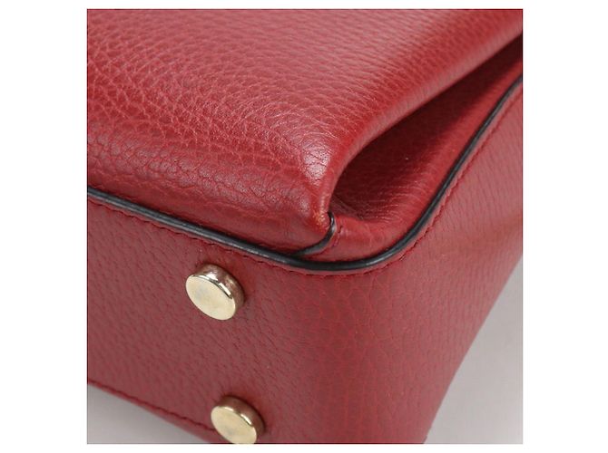 Borsa a tracolla in pelle rossa Gucci Rosso - vista 9