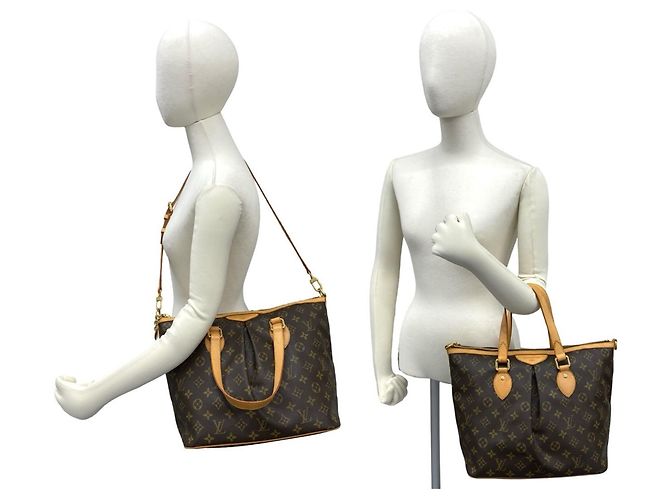 Louis Vuitton Palermo PM Monogramm Leder Schulter-/Tote-Bag Braun - Ansicht 2
