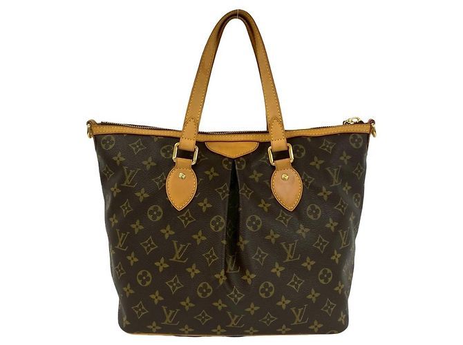 Louis Vuitton Palermo PM Monogramm Leder Schulter-/Tote-Bag Braun - Ansicht 3
