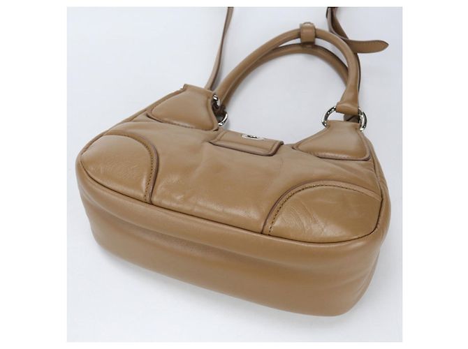 Borsa a mano in pelle nappa marrone Prada - vista 2
