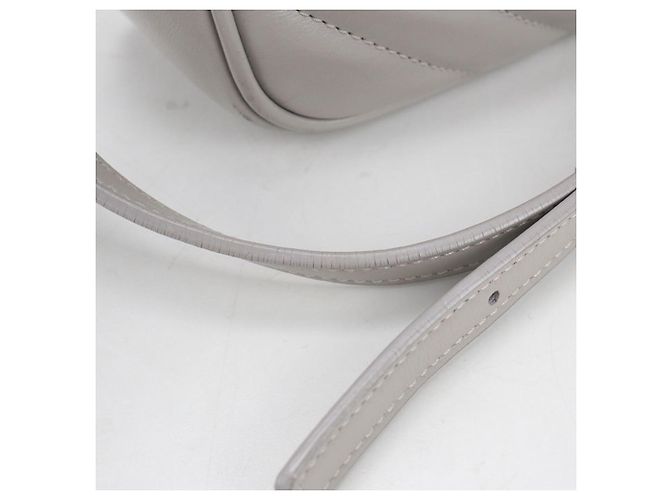 Borsa a tracolla in pelle grigia Saint Laurent Marrone - vista 10