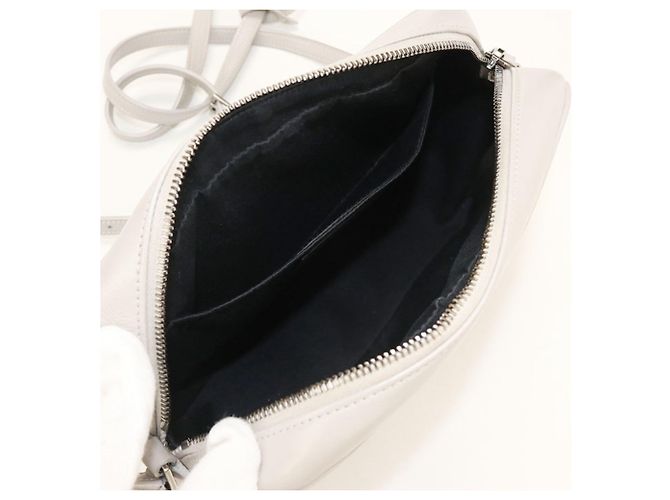 Borsa a tracolla in pelle grigia Saint Laurent Marrone - vista 3