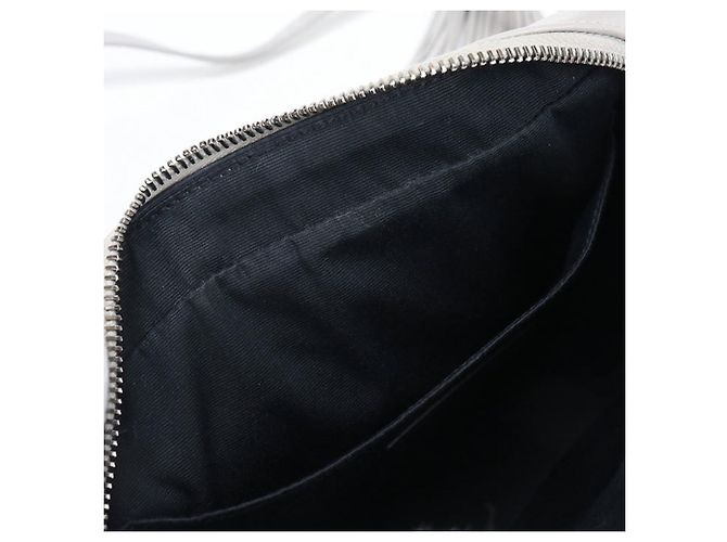 Borsa a tracolla in pelle grigia Saint Laurent Marrone - vista 5