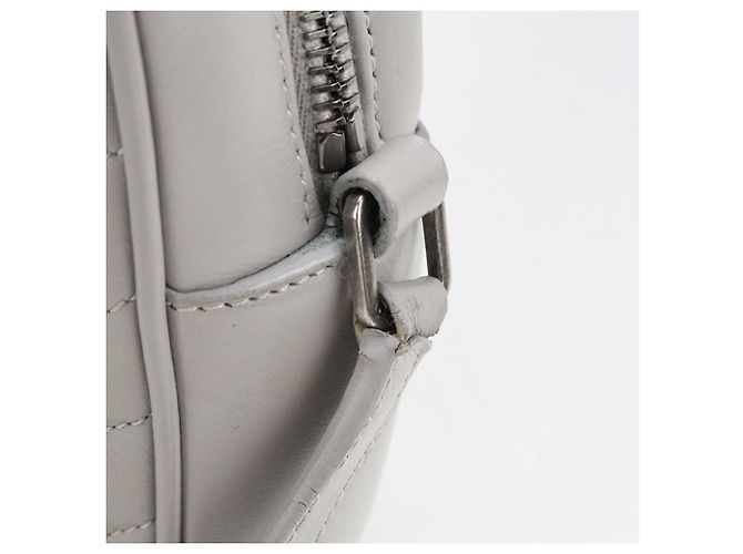 Borsa a tracolla in pelle grigia Saint Laurent Marrone - vista 7