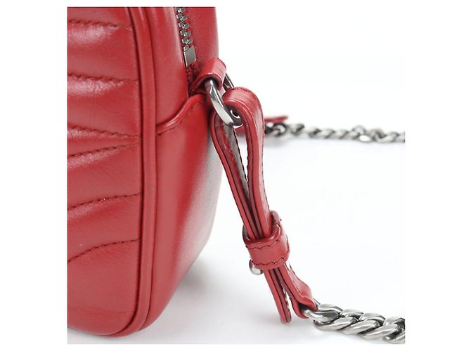 Borsa a tracolla in pelle rossa Prada Rosso - vista 7