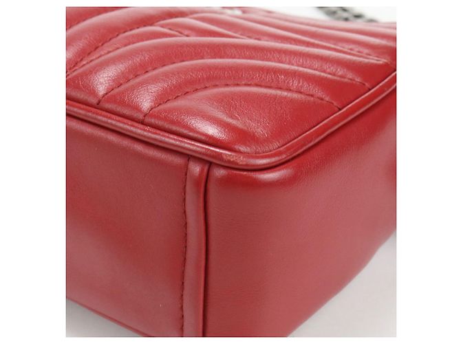 Borsa a tracolla in pelle rossa Prada Rosso - vista 8