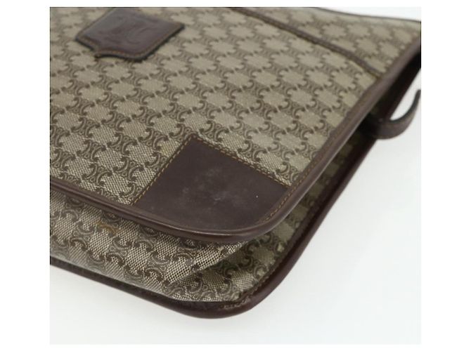 Céline Borsa a Spalla in Tela Macadam CELINE PVC Beige Oro Auth bs34714 D'oro - vista 10