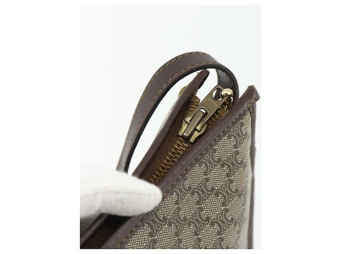Céline Borsa a Spalla in Tela Macadam CELINE PVC Beige Oro Auth bs34714 D'oro - vista 14