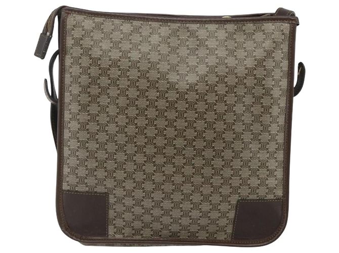 Céline Borsa a Spalla in Tela Macadam CELINE PVC Beige Oro Auth bs34714 D'oro - vista 3
