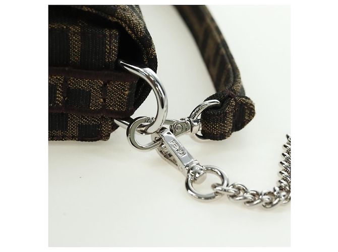 FENDI Zucca Tela Miniryu FRGMT x POKMON Mamma Baguette Nero Auth 167247SM Marrone - vista 11