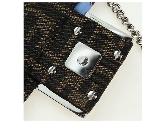 FENDI Zucca Tela Miniryu FRGMT x POKMON Mamma Baguette Nero Auth 167247SM Marrone - vista 22