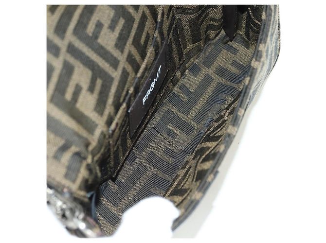 FENDI Zucca Tela Miniryu FRGMT x POKMON Mamma Baguette Nero Auth 167247SM Marrone - vista 24