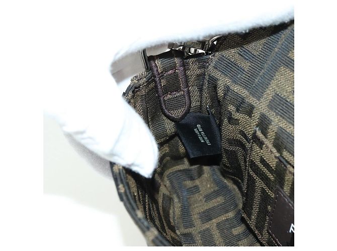 FENDI Zucca Tela Miniryu FRGMT x POKMON Mamma Baguette Nero Auth 167247SM Marrone - vista 26