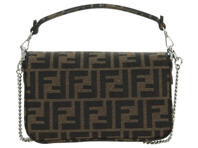 FENDI Zucca Tela Miniryu FRGMT x POKMON Mamma Baguette Nero Auth 167247SM Marrone - vista 3