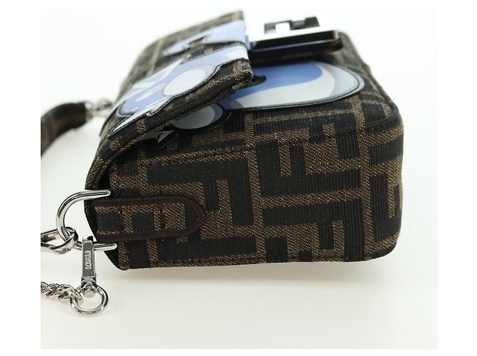 FENDI Zucca Tela Miniryu FRGMT x POKMON Mamma Baguette Nero Auth 167247SM Marrone - vista 4