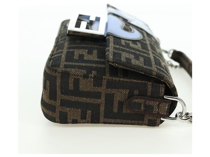 FENDI Zucca Tela Miniryu FRGMT x POKMON Mamma Baguette Nero Auth 167247SM Marrone - vista 5