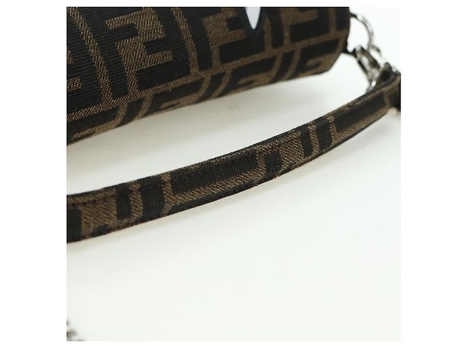 FENDI Zucca Tela Miniryu FRGMT x POKMON Mamma Baguette Nero Auth 167247SM Marrone - vista 7
