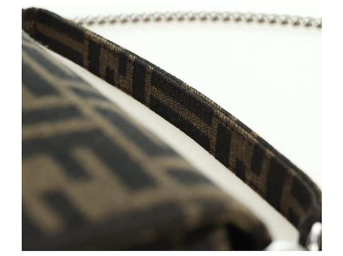 FENDI Zucca Tela Miniryu FRGMT x POKMON Mamma Baguette Nero Auth 167247SM Marrone - vista 8