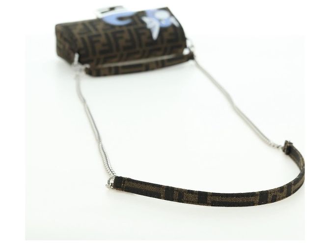 FENDI Zucca Tela Miniryu FRGMT x POKMON Mamma Baguette Nero Auth 167247SM Marrone - vista 9