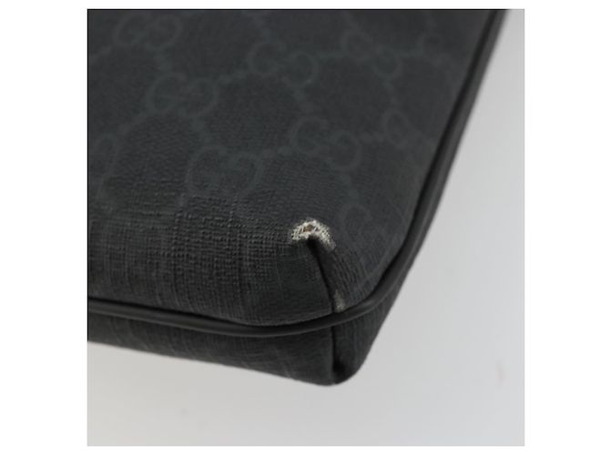 Sac à bandoulière GG Supreme en PVC noir et argent de GUCCI 387514 Auth 175909 Argenté - vue 10