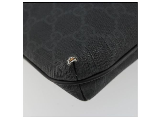 Sac à bandoulière GG Supreme en PVC noir et argent de GUCCI 387514 Auth 175909 Argenté - vue 11