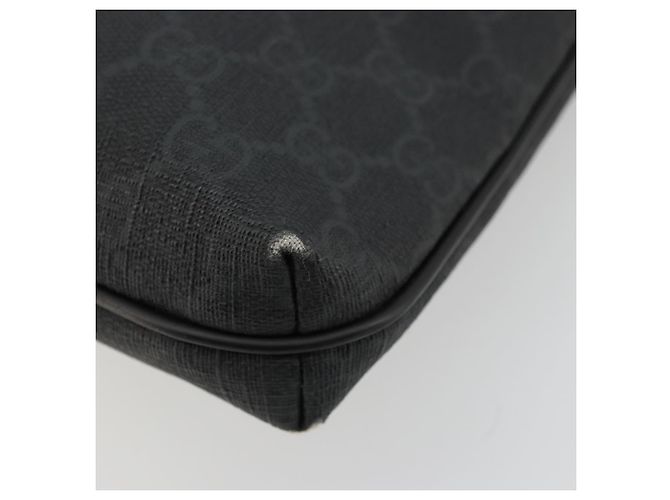 Sac à bandoulière GG Supreme en PVC noir et argent de GUCCI 387514 Auth 175909 Argenté - vue 12