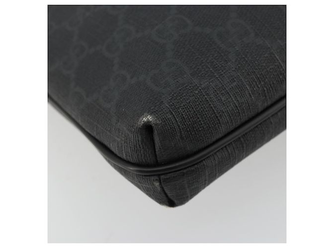 Sac à bandoulière GG Supreme en PVC noir et argent de GUCCI 387514 Auth 175909 Argenté - vue 13