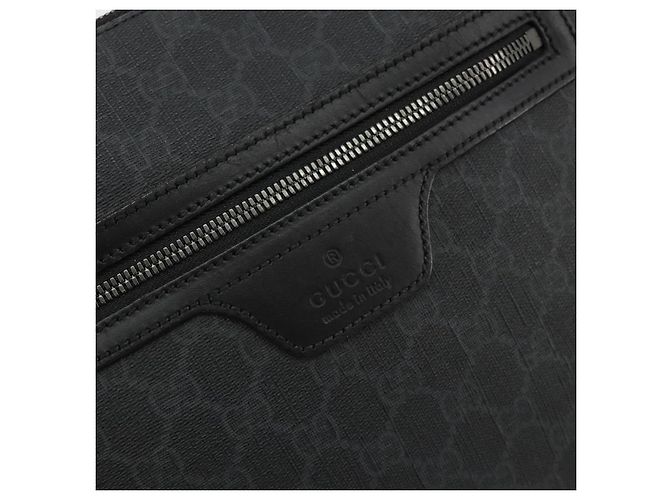 Sac à bandoulière GG Supreme en PVC noir et argent de GUCCI 387514 Auth 175909 Argenté - vue 14