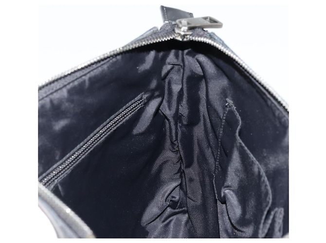 Sac à bandoulière GG Supreme en PVC noir et argent de GUCCI 387514 Auth 175909 Argenté - vue 18