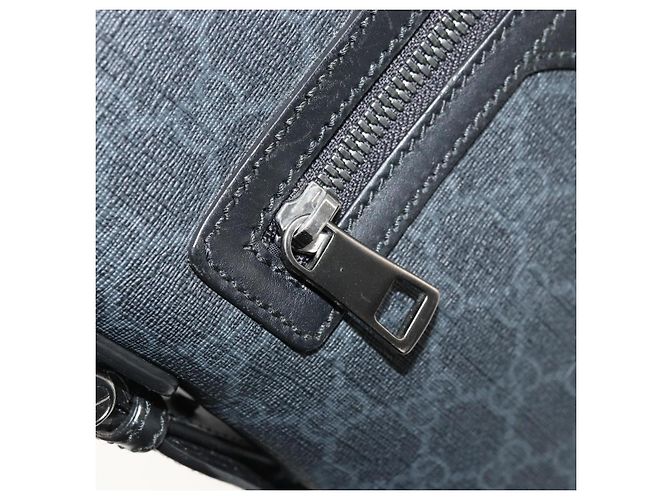 Sac à bandoulière GG Supreme en PVC noir et argent de GUCCI 387514 Auth 175909 Argenté - vue 22