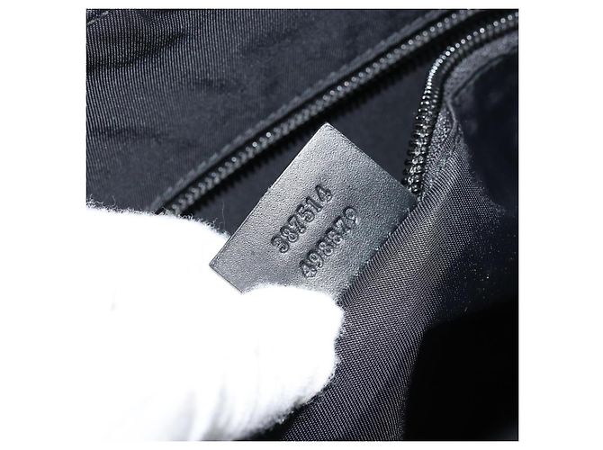 Sac à bandoulière GG Supreme en PVC noir et argent de GUCCI 387514 Auth 175909 Argenté - vue 24