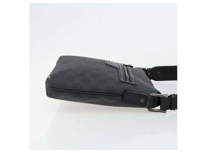 Sac à bandoulière GG Supreme en PVC noir et argent de GUCCI 387514 Auth 175909 Argenté - vue 4