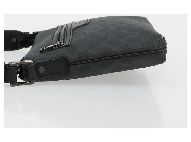 Sac à bandoulière GG Supreme en PVC noir et argent de GUCCI 387514 Auth 175909 Argenté - vue 5
