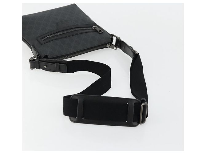 Sac à bandoulière GG Supreme en PVC noir et argent de GUCCI 387514 Auth 175909 Argenté - vue 7