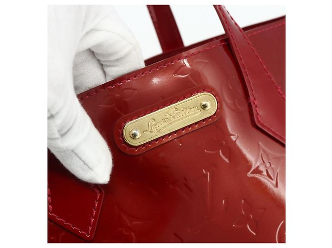 LOUIS VUITTON Borsa Wilshire PM Monogram Vernis Pomme D'amour M93642 Auth BA12260 Rosso - vista 10