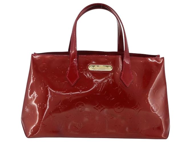 LOUIS VUITTON Borsa Wilshire PM Monogram Vernis Pomme D'amour M93642 Auth BA12260 Rosso - vista 13