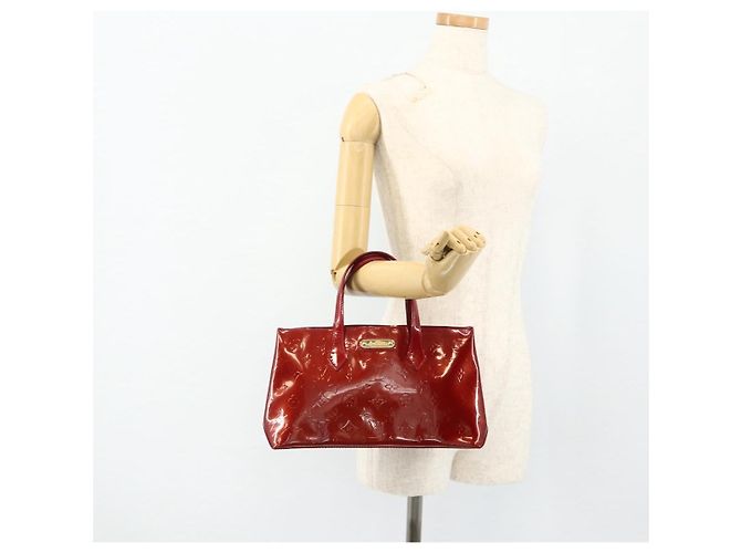 LOUIS VUITTON Borsa Wilshire PM Monogram Vernis Pomme D'amour M93642 Auth BA12260 Rosso - vista 22